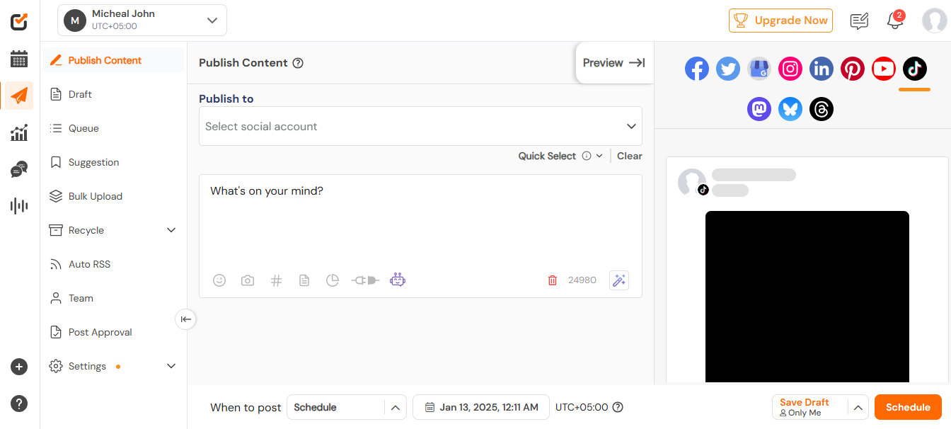 Social Champ’s Dashboard